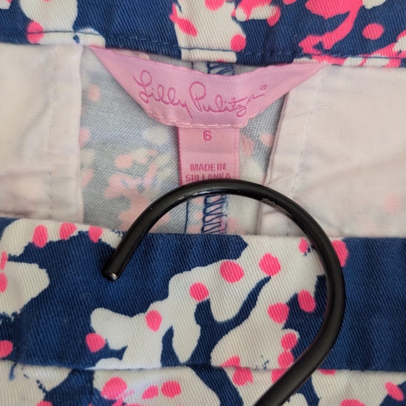 Lilly Pulitzer Womens 6 Hazelle Stretch Shorts Pink Blue Preppy Vacation - Picture 5 of 6
